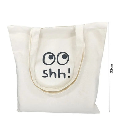 Simple Letter Printed Canvas Handbag Canvas Large Capacity Underarm Bag Shopping Bag Women Girls
