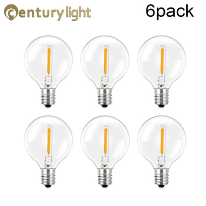 Vintage G40 Led String Light Replacement Bulb 1W Plastic Shatterproof Globe Mini Ball Lamp E12 Base 2200K PET Edison Light Bulbs