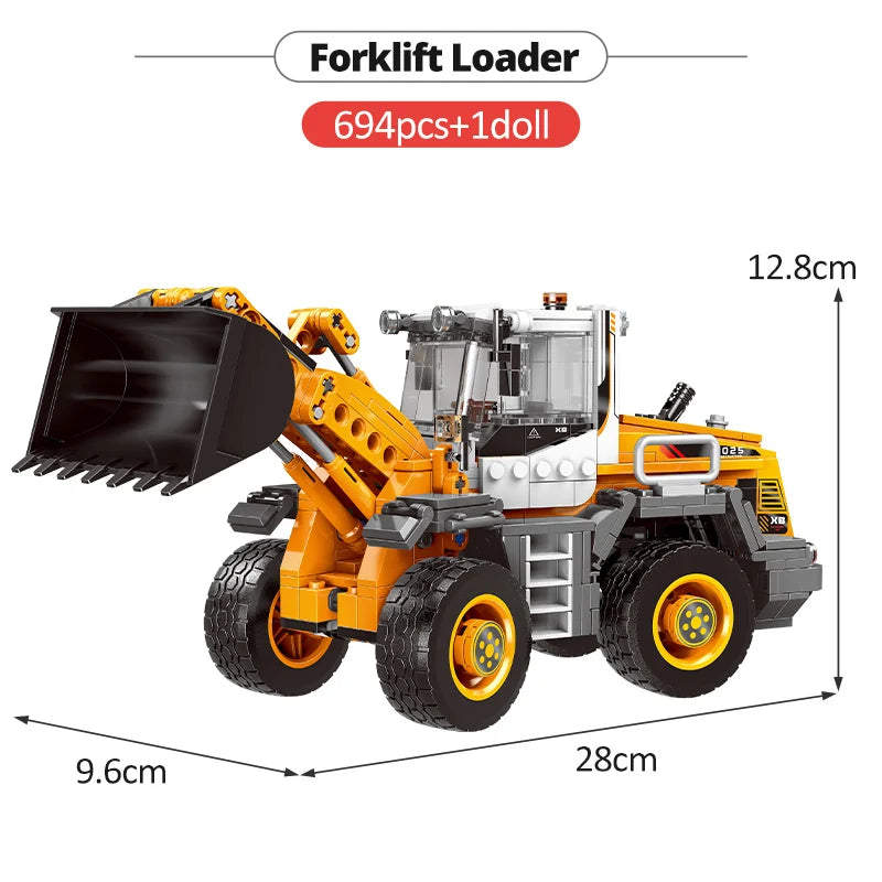 ZKZC City Engineering Vehicle Excavating Machine Building Block Dump Truck Hang Vehicle Brick Toys Series Children Gifts