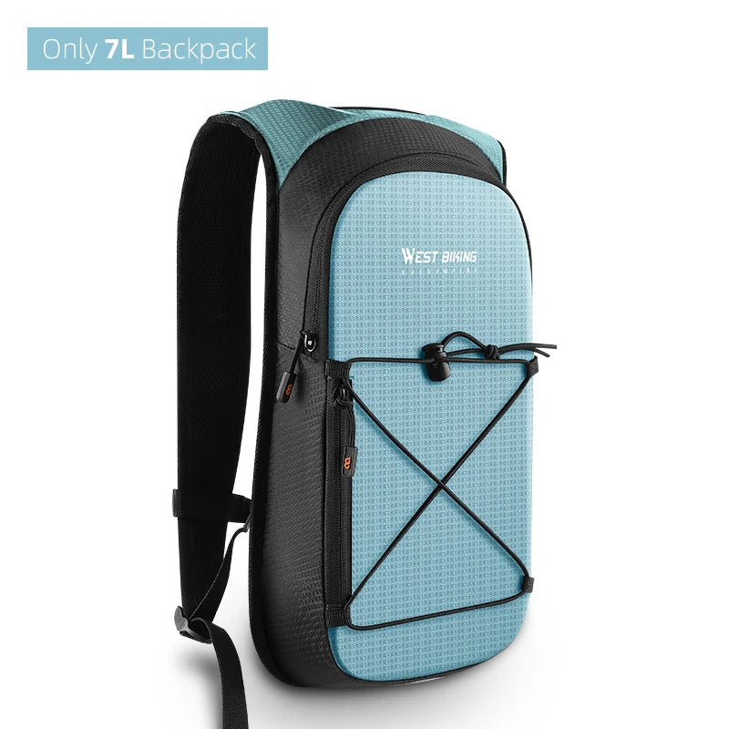 WEST BIKING 7L/16L Cycling Backpack Breathable Reflective Outdoor Climbing Hiking Hydration Backpack Bike Helmet Storage Bag