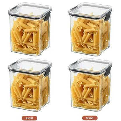 Sealed Jars Kitchen Grain Storage Organizer Large Tank Plastic Moisture-proof Storage Box Stackable Household Seasoning Jars Set