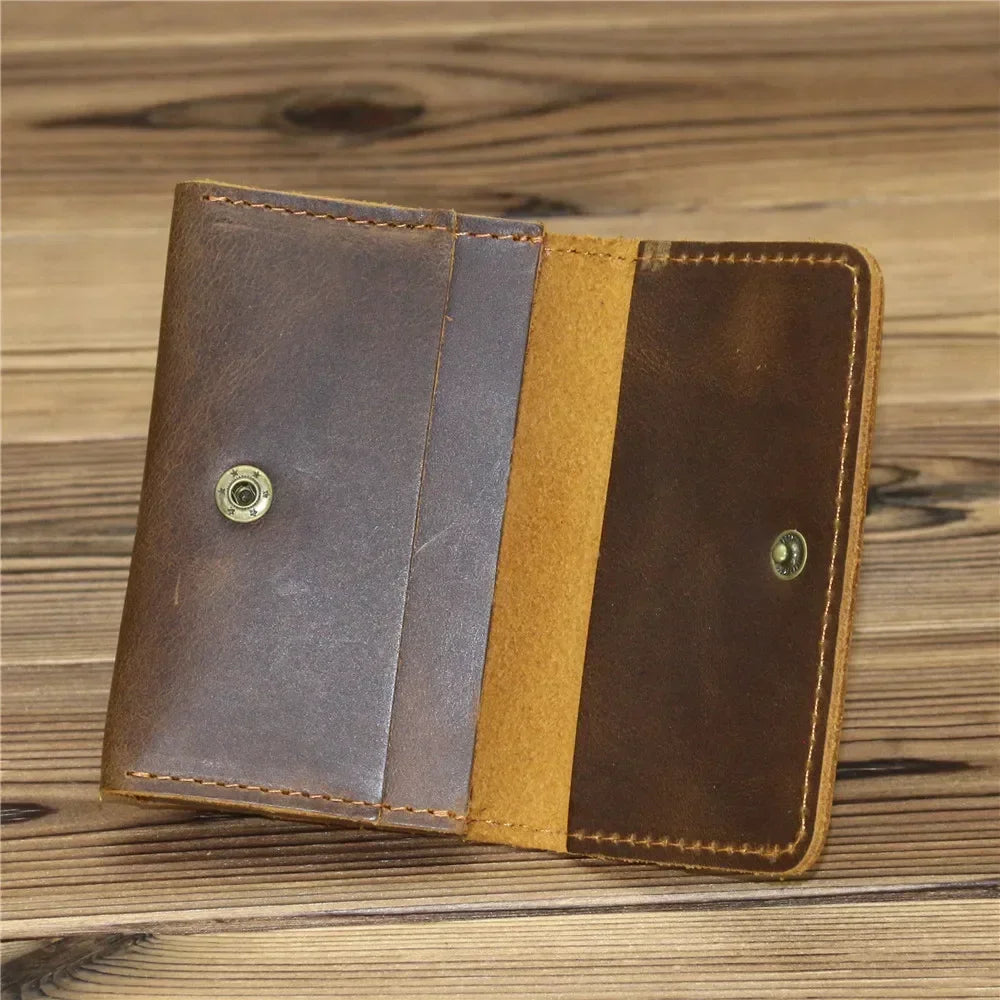 Vintage Card Holder Men Genuine Leather Credit Card Holder Small Wallet Money Bag Mini Carteira Masculina Tarjetero Hombre