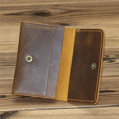 Vintage Card Holder Men Genuine Leather Credit Card Holder Small Wallet Money Bag Mini Carteira Masculina Tarjetero Hombre