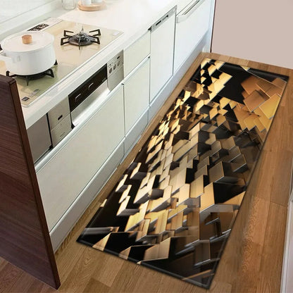 Sci-fi Geometric Square Pattern Home Kitchen Floor Mat Door Front Decoration Floor Mat
