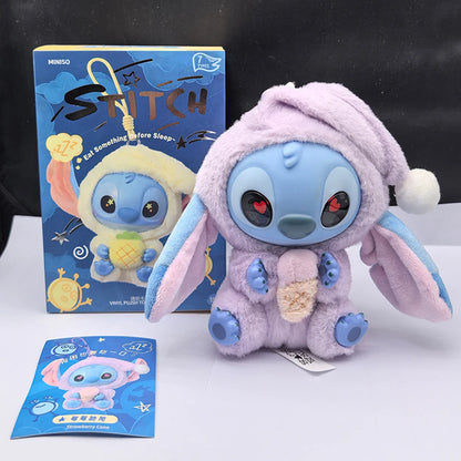 Stitch Eat Something Before Sleep Series Blind Box Plush Vinyl Toys Cute Doll Replica Mystery Box Bag Pendant Decor Gift