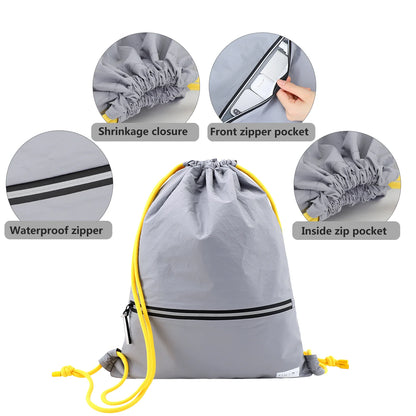 TINYAT Heavy-Duty Drawstring Sports Bag Waterproof polyester Backpack for Gym,Riding, Large Capacity Shoes and Clothes Organizer