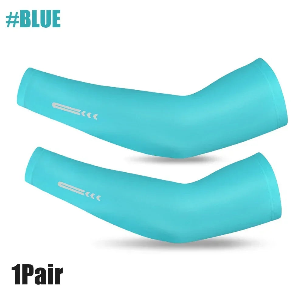 1Pair UV Sun Protection Cooling Arm Sleeves for Men & Women - UPF 50 Sports Compression Cooling Athletic Sports Sleeve for Golf