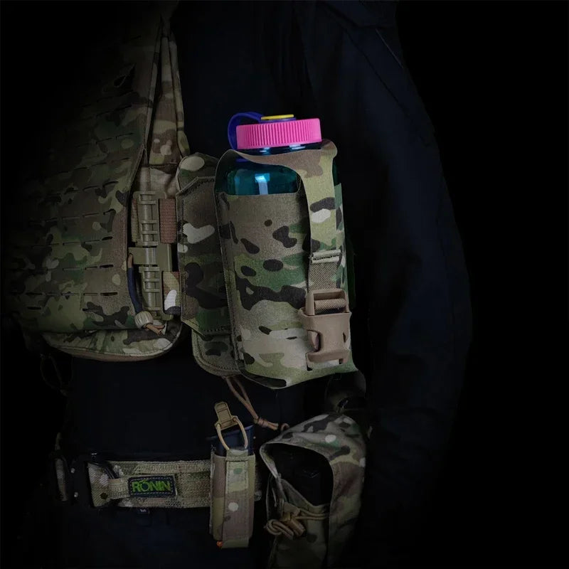 Tactical Molle SS Kettle Bag Water Bottle Pouch Bag Suitable for Nalgene 32 Oz Airsoft Vest Plate Carrier Bottle Holder