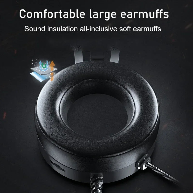 RGB Headset Gamer Wired Headset PC PS4 Gaming Headphones with HD Flexible Mic 3.5mm Headphone for Xbox PS5 Switch Computer Games