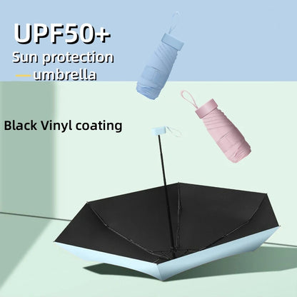 UPF50+ Mini Umbrella Sun Protection Pocket Umbrella Capsule Rainproof Outdoor Traveling Sunshade Portable Parasol Rain Umbrella