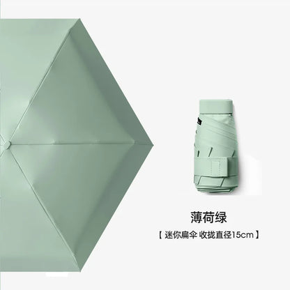 UPF50+ Mini Umbrella Sunny and Rain Pocket Umbrella Capsule Rainproof Sun Protection Outdoor Traveling Portable Parasol Umbrella