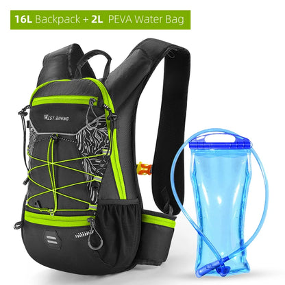 WEST BIKING 7L/16L Cycling Backpack Breathable Reflective Outdoor Climbing Hiking Hydration Backpack Bike Helmet Storage Bag