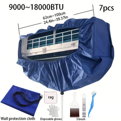 Summer Air Conditioning Cleaning Cover Suitable for  9000~36000BTU Hanging AC Thickened Dust Water Bag Support Plate Cleaner Set