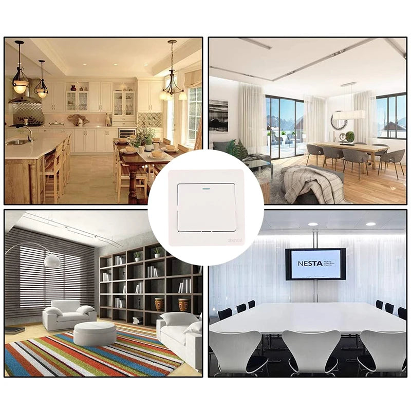 Wall Switches 1/2/3/4 Gang Button Wall Light Switch On / Off Push Button Interruptor Stainless Steel Panel Work With LED Lamp