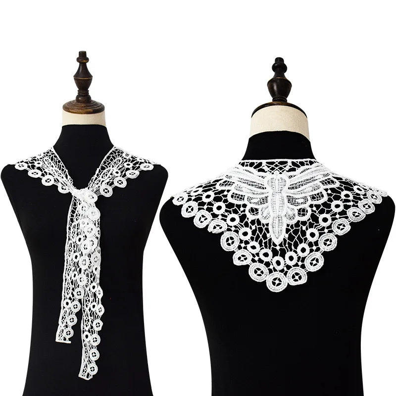 Summer Knitted Hollow Thin Lace Fake Collar Shawl Pullover Short Suspender Skirt False Collar Detachable Collars Sun Protection