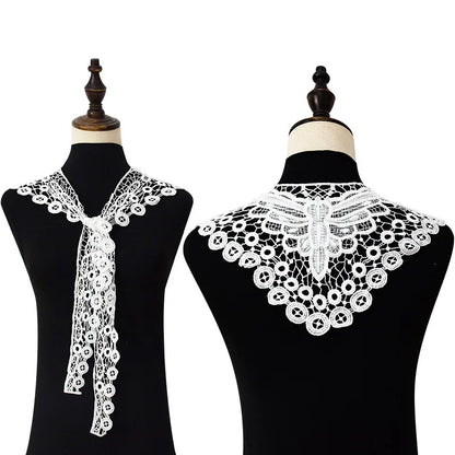 Summer Knitted Hollow Thin Lace Fake Collar Shawl Pullover Short Suspender Skirt False Collar Detachable Collars Sun Protection