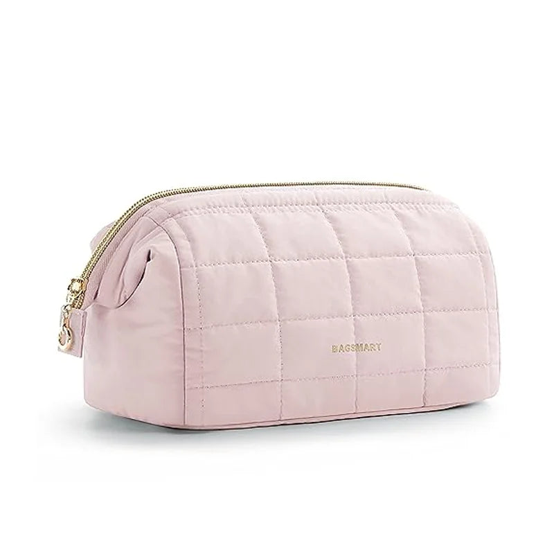 BAGSMART Travel Makeup Bag Cosmetic Bag for purse Make Up Brush Organizer Case for Women Large Wide-open Portable Pouch