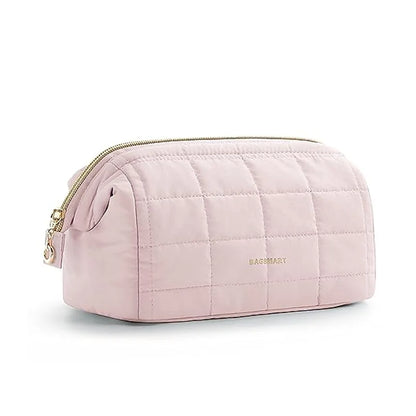 BAGSMART Travel Makeup Bag Cosmetic Bag for purse Make Up Brush Organizer Case for Women Large Wide-open Portable Pouch