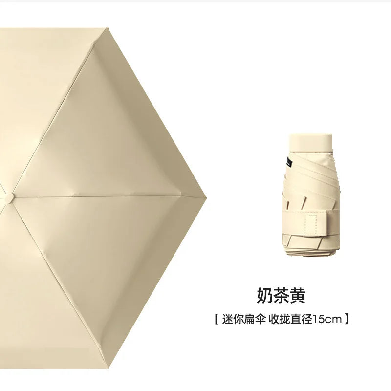 UPF50+ Mini Umbrella Sun Protection Pocket Umbrella Capsule Rainproof Outdoor Traveling Sunshade Portable Parasol Rain Umbrella
