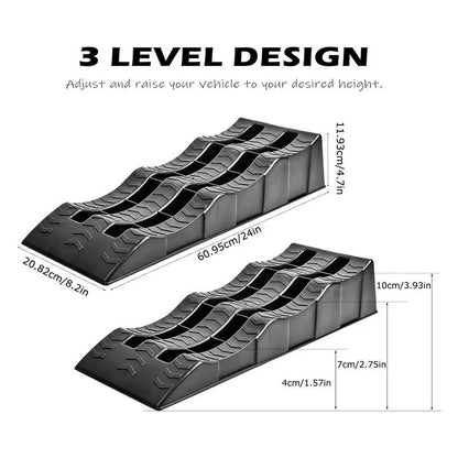 2Pcs RV Leveling Ramps Wheel Chocks Car Tire Anti-Skid Pad For Stabilizing Camper Or Trailer Leveler With Oxford Bag