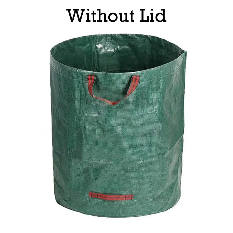 60-500L Garden Yard Waste Bag With Lid Foldable Large Capacity Leaf Collection Trash Can Reusable Multifunctional Storage Bags