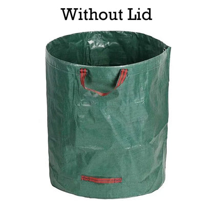 60-500L Garden Yard Waste Bag With Lid Foldable Large Capacity Leaf Collection Trash Can Reusable Multifunctional Storage Bags