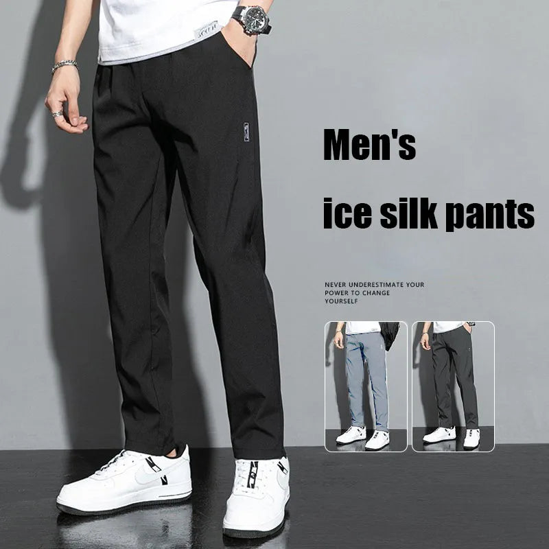 New  Summer Elastic Men Running Sport Pants Jogging Sweatpants Casual Outdoor Training Gym Fitness Trousers Oversize M-5XL