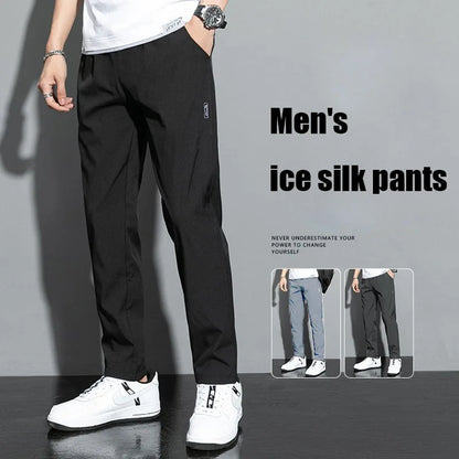 New  Summer Elastic Men Running Sport Pants Jogging Sweatpants Casual Outdoor Training Gym Fitness Trousers Oversize M-5XL