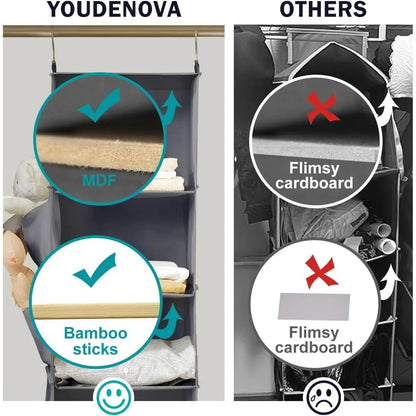 3/4/5/6 Layers Hanging Luggage Organizer Bag Large Capacity Foldable Clothes Storage Bag Portable Breathable Wardrobe Garment