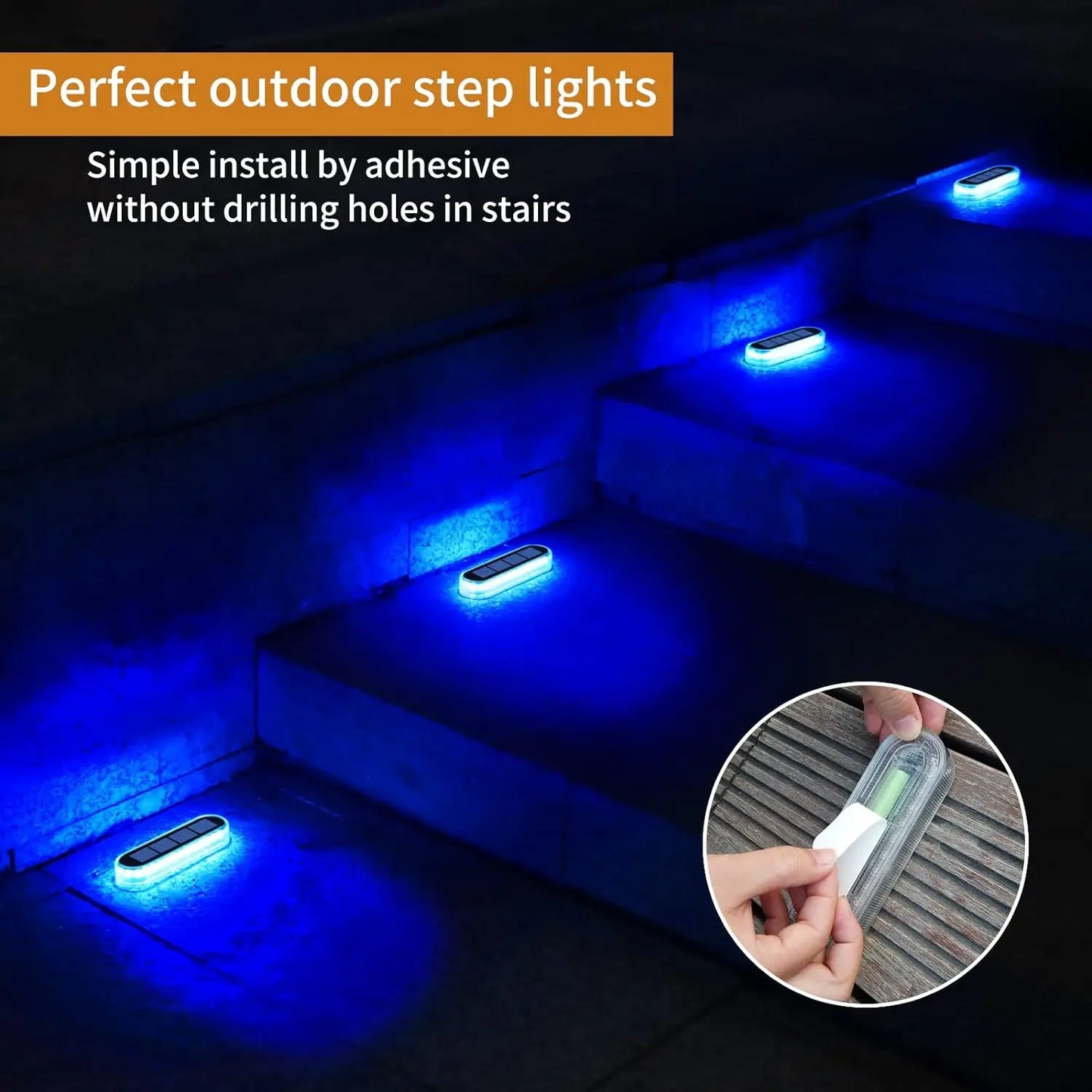 Solar Deck Light Outdoor Solar Lighting Stair Lamp Waterproof IP68 30 LEDs For Railing Fence Yard Lamp Exterior Decorative
