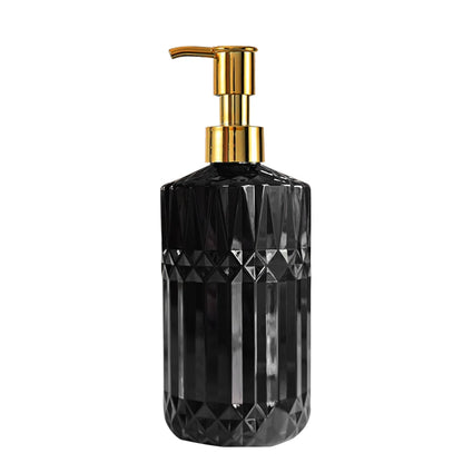 Soap Dispenser Rhombus Lotion Bottle Bathroom and Kitchen Sink Dish Soap Hands Soap Shampoo Container with Silicone Tray Tags