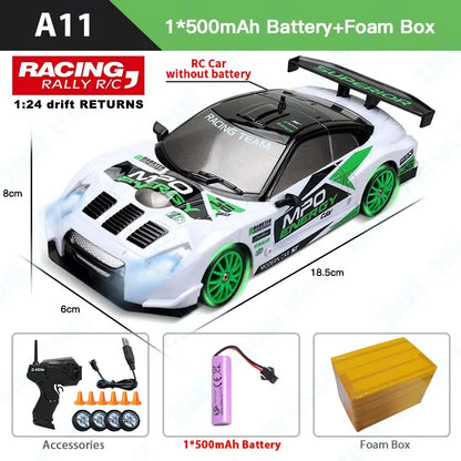 ZWN GTR Model AE86 RC CAR With LED Light 2.4G Radio Remote Control Drift Cars Professional 4WD Racing Toys for Children Gifts
