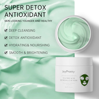 Tea Tree Face Masks Oil Control Shrink Enlarged Pores Blackhead Remover Nourishing Facial Cleansing Clay Mask Skin Care Beauty