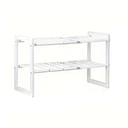 Stainless steel storage organizer shelf, kitchen double-layer storage shelf, retractable storage shelf, cabinet storage organize