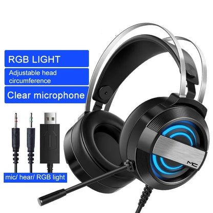RGB Headset Gamer Wired Headset PC PS4 Gaming Headphones with HD Flexible Mic 3.5mm Headphone for Xbox PS5 Switch Computer Games