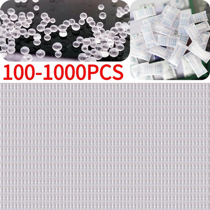 100-1000PCS 0.5g Non-Toxic Silica Gel Sachets Desiccant Drying Damp Kitchen Room Moisture Dehumidifier Absorber Bag Reusable