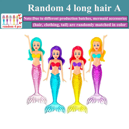 4/3 PCS 1 bag Mermaid Water Play Toys Different Style for Swimming Children Game in Sun Pool/Beach/Bath Time Gift Color Random