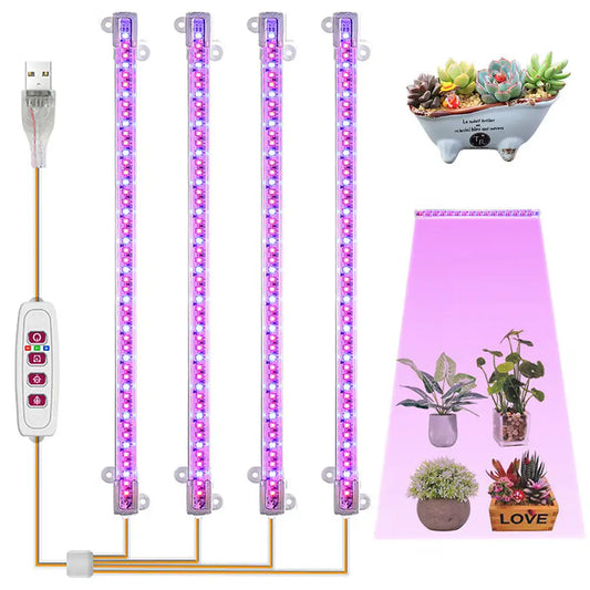 1/2/3/4 Red Blue LED Grow Light Strip Tube Indoor Plant USB Full Spectrum Phyto Lamp Dimmable Timer Seedlings Vegs Flower Lamp