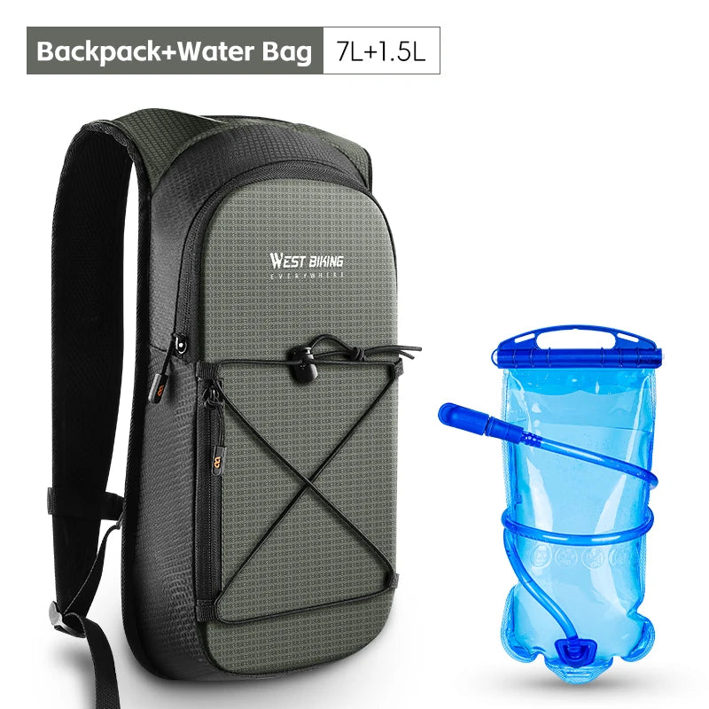WEST BIKING 7L/16L Cycling Backpack Breathable Reflective Outdoor Climbing Hiking Hydration Backpack Bike Helmet Storage Bag