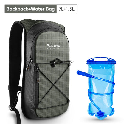 WEST BIKING 7L/16L Cycling Backpack Breathable Reflective Outdoor Climbing Hiking Hydration Backpack Bike Helmet Storage Bag