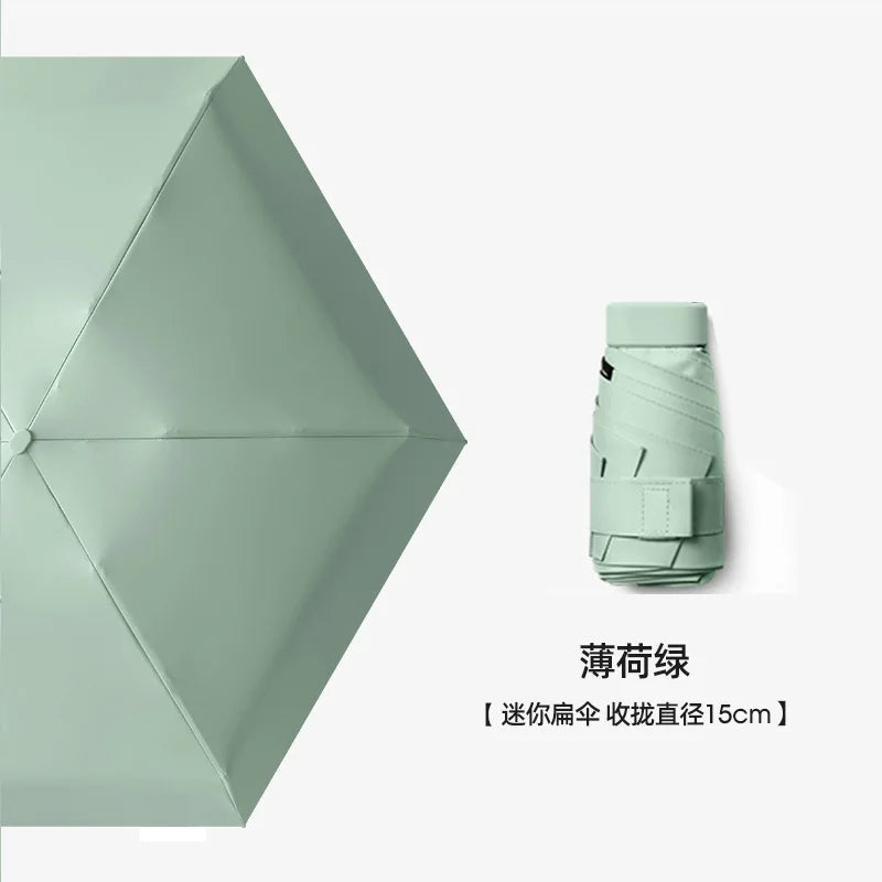 UPF50+ Mini Umbrella Sun Protection Pocket Umbrella Capsule Rainproof Outdoor Traveling Sunshade Portable Parasol Rain Umbrella
