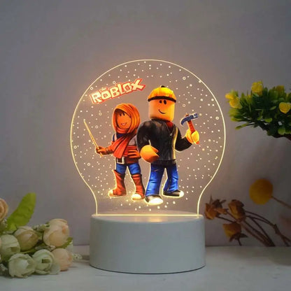 Game Roblox Creative Peripheral Cartoon Night Light Home Decoration Bedside Lamp Convenient Usb Desktop Ornament Birthday Gifts