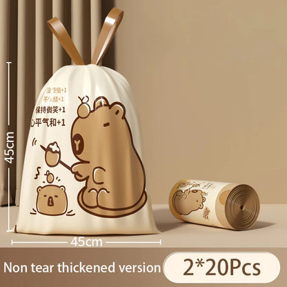 Thickened Tear-Free Drawstring Garbage Bag Portable Large Kitchen Cleaning Bag Household Essential