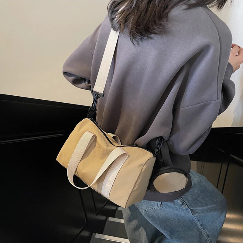 1pcs Large Capaci Bag Women's Nylon Crossbody Shoulder Bag Versatile Commuting Handbag Pillow Design Single Shoulder Bag