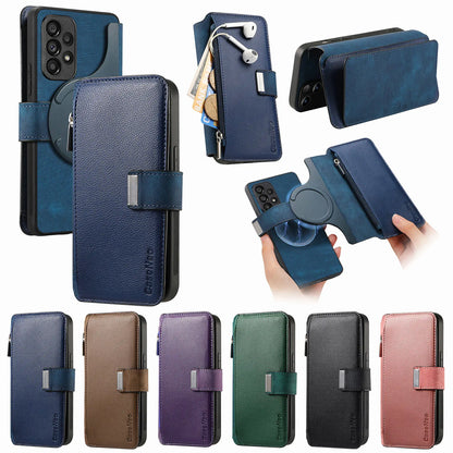 2 in 1 Detachable Zipper Cards Solt Wallet Leather Case For Samsung A16 A26 A56 A26 S24 S25 Ultra S23 Plus Bag Magnetic Cover