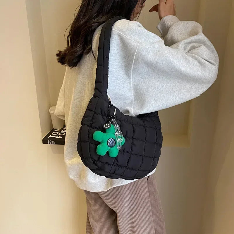 Women's Bag Korean Version Sweet Girly Style Shoulder Bag Fashion Casual Bubble Dumpling Bag Fold Cloud Bags Fashion Exquisite