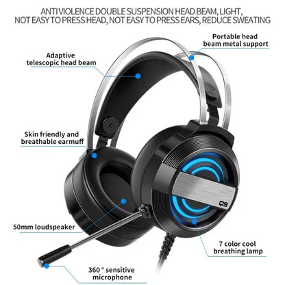 RGB Headset Gamer Wired Headset PC PS4 Gaming Headphones with HD Flexible Mic 3.5mm Headphone for Xbox PS5 Switch Computer Games