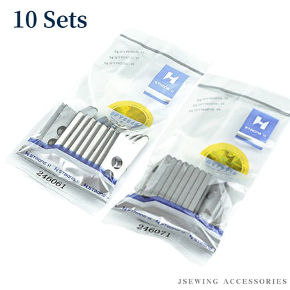 10 Sets 246061 246071 Movable & Fixed Knife For Newlong NP-7, NP-7A Portable Bag Closer Machine Part Thread Cutter