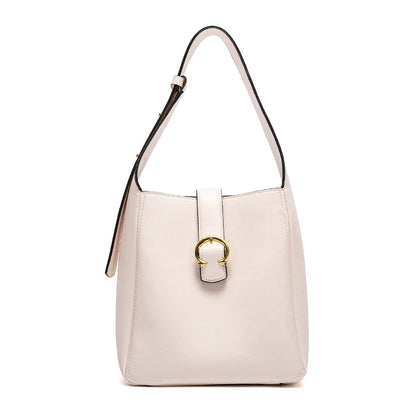 Retro Style Fashion Classic Women's Handbag Pure Colour Simple Buckle Design Exquisite Versatile Women's Shoulder Bag
