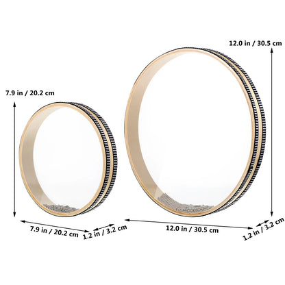2 Pcs Ocean Drums Wave Sound Healing Instruments Round Tambourines Musical Toys Kids Adults Drum Set Percussion Premium Material